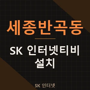 세종반곡동 SK 인터넷티비 설치 가입 신청 비용