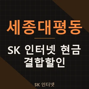 세종대평동 SK 인터넷 현금 지원 결합 할인 가격 추천