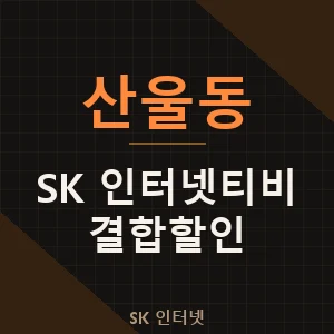 산울동 SK 인터넷티비 현금 지원 결합 할인 가격 추천 - 세종